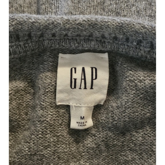 GAP Sweater Roll Neck Mens Medium Gray Merino Wool Blend Knit Pullover Jumper - Picture 3 of 4